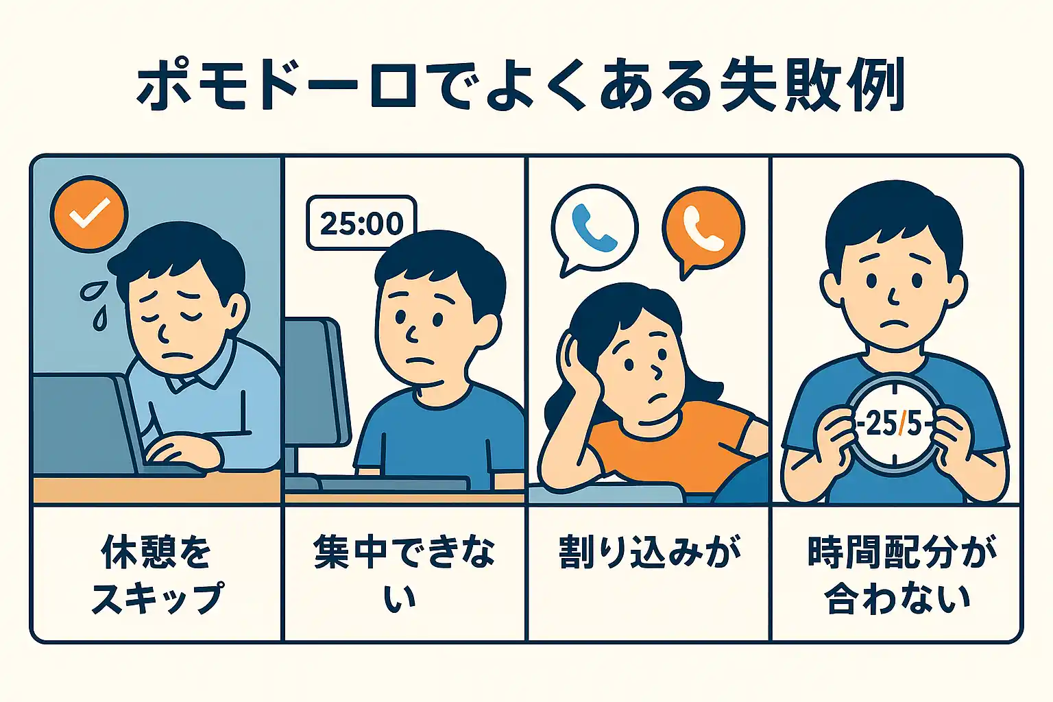 ポモドーロでよくある失敗