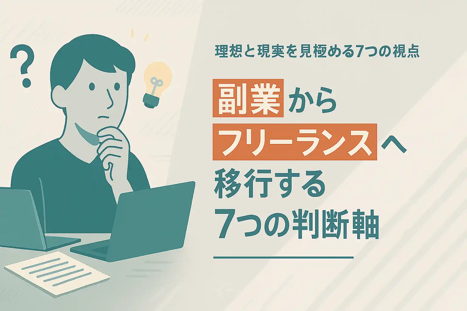 副業からフリーランスへ移行する7つの判断軸