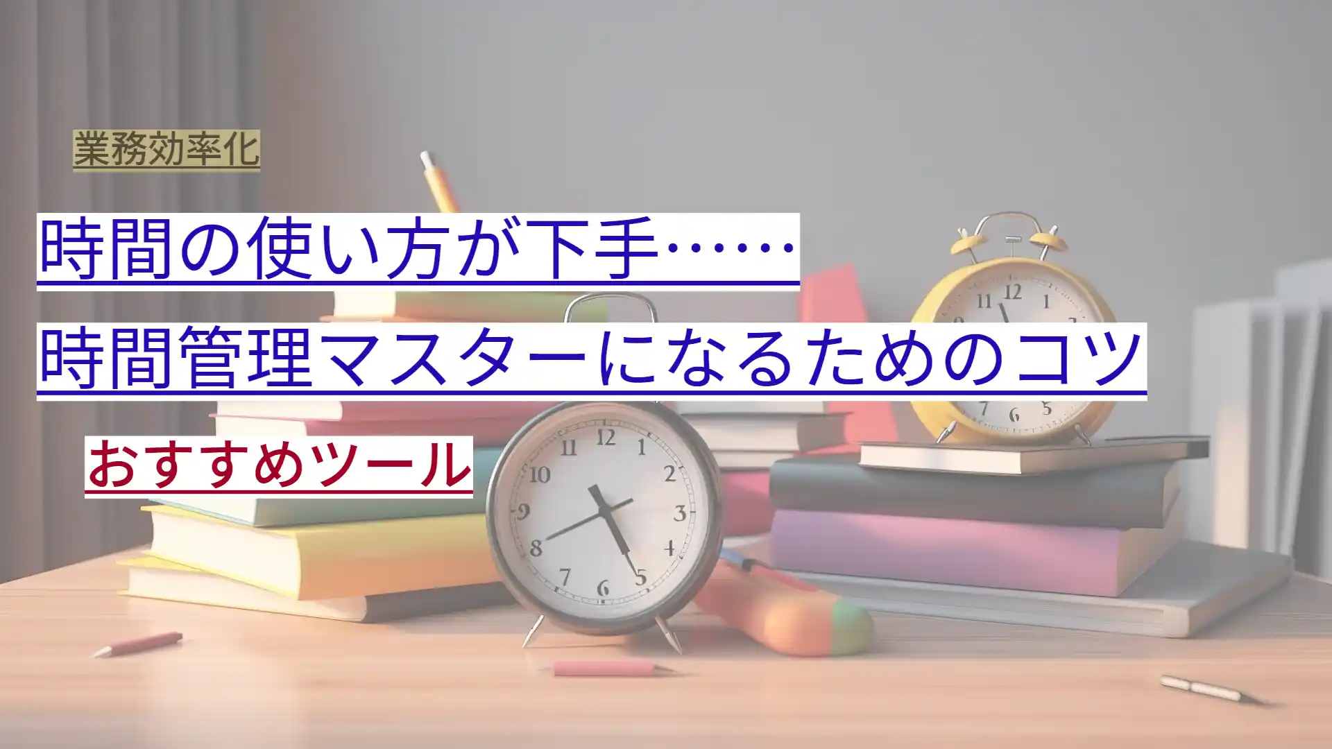 時間の使い方が下手…… 時間管理マスターになるためのコツ