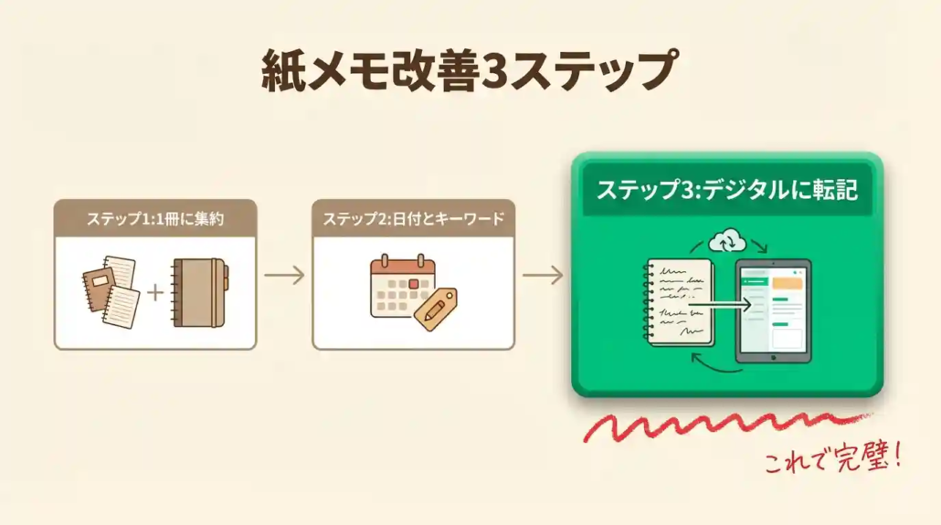 紙メモ改善3ステップ