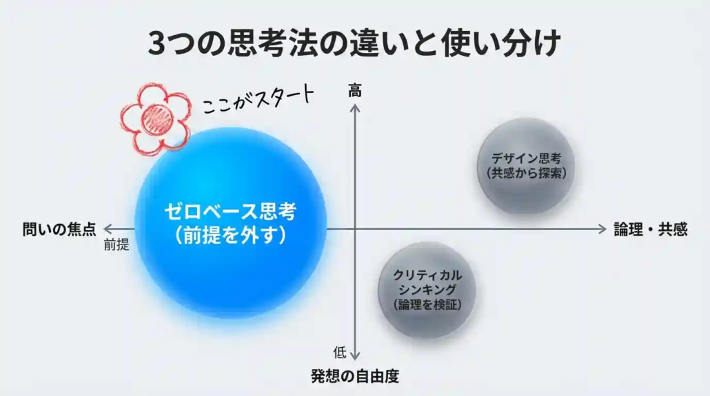 3つの思考法の使い分け