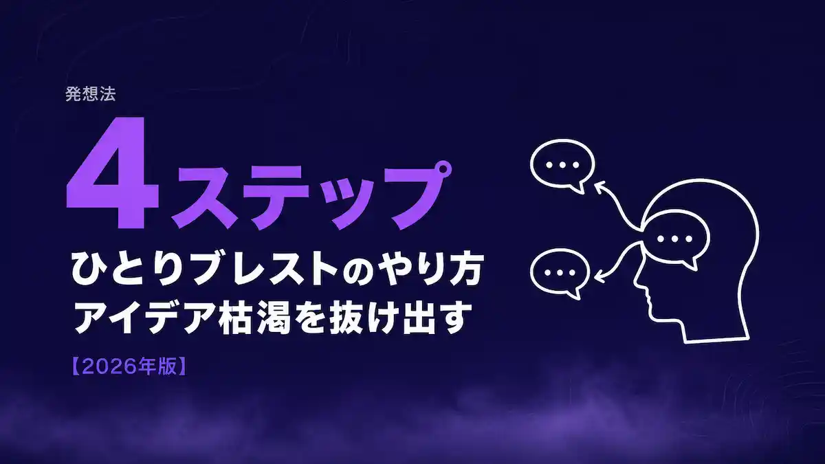 ひとりブレストのやり方|アイデア枯渇を抜け出す4ステップ【2026年版】 ひとりブレストのやり方|アイデア枯渇を抜け出す4ステップ【2026年版】
