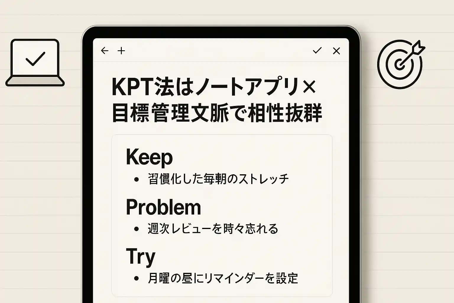 KPT法はノートアプリ×目標管理KPT法はノートアプリ×目標管理