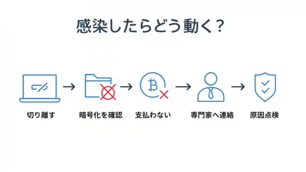 ランサムウェアに感染したらどう動く? ランサムウェアに感染したらどう動く?