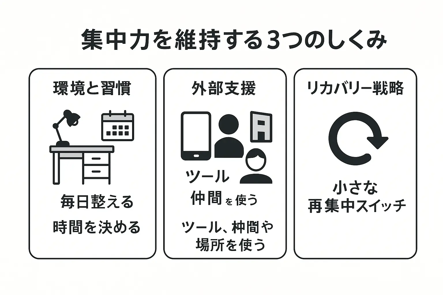集中力を上げるための仕組み