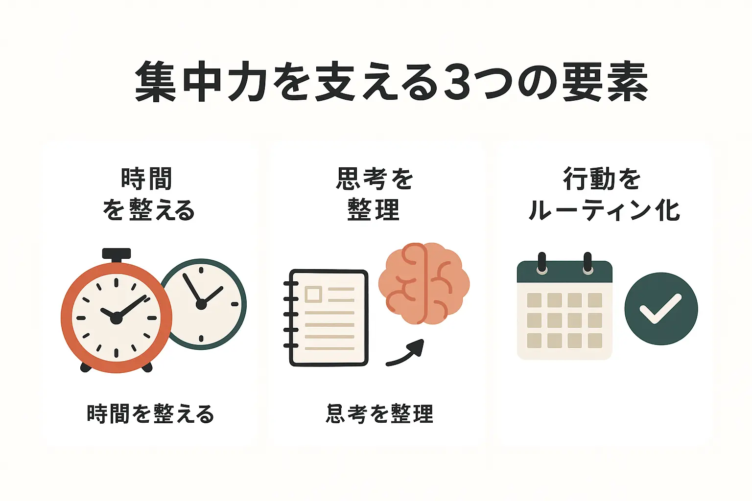 集中力を支える3つの要素