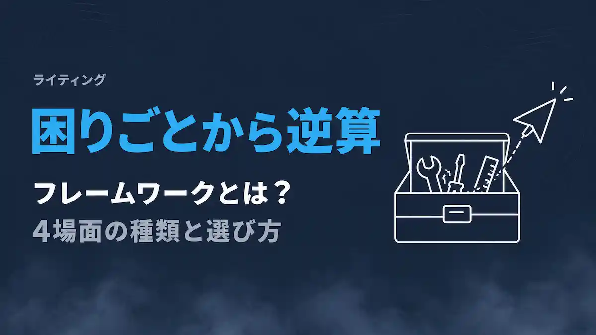 フレームワークとは？4場面の種類一覧と「困りごとから逆算」する選び方