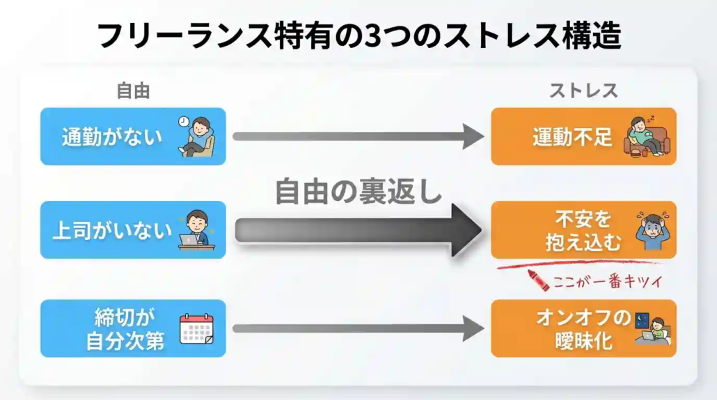フリーランス特有のストレス構造