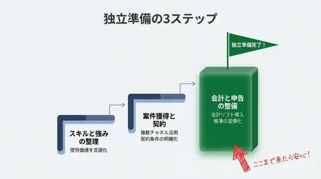 副業からフリーランスへの独立準備の3ステップ