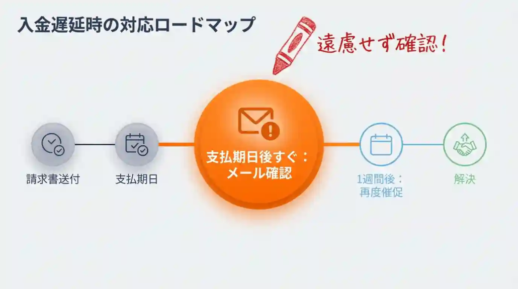 支払期日後すぐメール確認