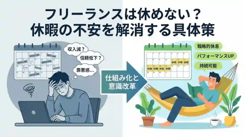 フリーランスは休めない？休暇の不安を解消する具体策